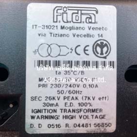 fida treviso italy mod 26/30 ignition transformer